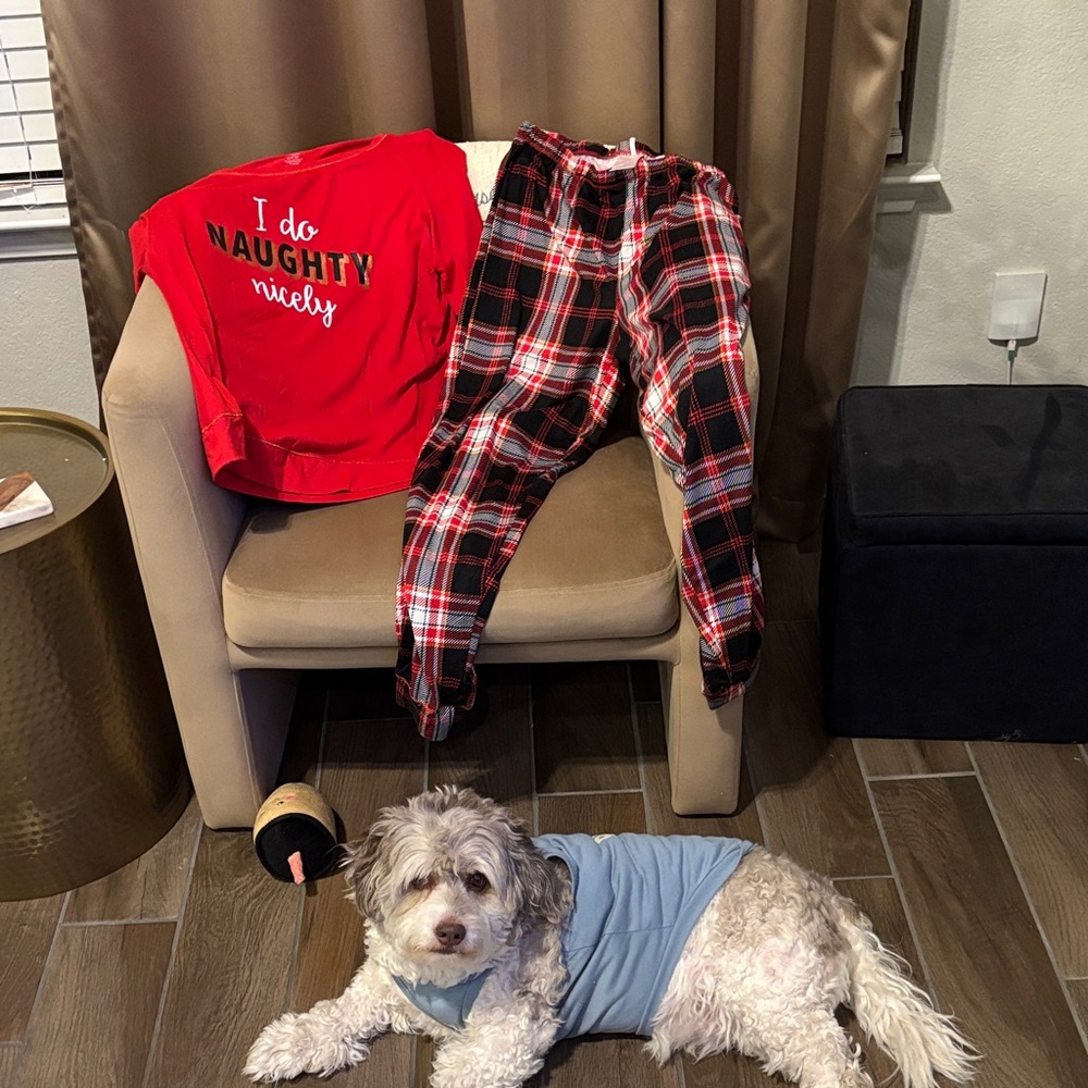 Red and Black Plaid womens  Christmas pajamas (priced to sell)